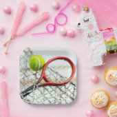 テニスボールとラケットのライフはコートの方が良い ペーパープレート (パーティー)