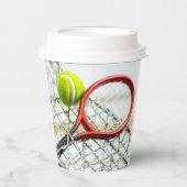 テニスボールとラケットのライフはコートの方が良い 紙コップ (正面)