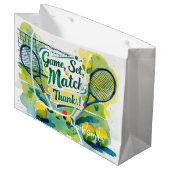 テニスボールとラケットを愛でコートに ラージペーパーバッグ (正面アングル)