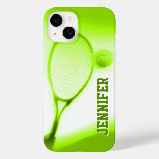 テニスボールとラケットスポーツグリーンイヤホンケース Case-Mate iPhone 14ケース