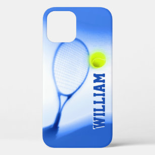 テニスボールとラケットスポーツブルー iPhone 12 PROケース