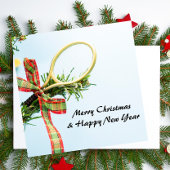 テニスボールとラケット付きテニスクリスマス シーズンカード