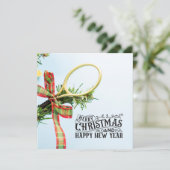 テニスボールとラケット付きテニスクリスマス シーズンカード (スタンド正面)