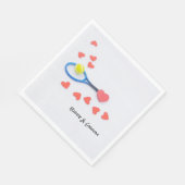 テニスボールとラケット結婚のテニス好き スタンダードランチョンナプキン (角)