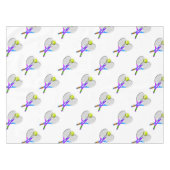 テニスボールとラケット テーブルクロス (正面(横))