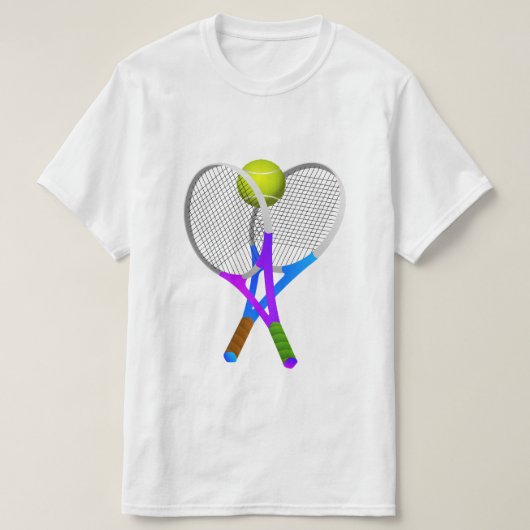 テニスボールとラケット Tシャツ (デザイン正面)