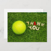 テニスボールと単語を持つテニスサンキューカード ポストカード (正面/裏面)