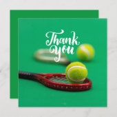 テニスボールと赤ラケットの緑ありがとう (正面/裏面)