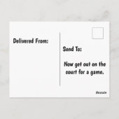 テニスボールにハッピーバースデーの帽子 ポストカード (裏面)