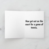 テニスボールにハッピーバースデーの文字とビニール傘を被せたもの カード (内部)