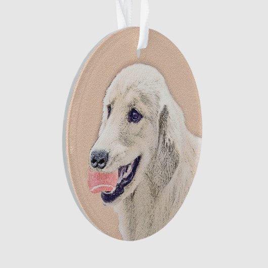 テニスボールのドッグアー絵画ト付きゴールデンレトリバー オーナメント (正面)