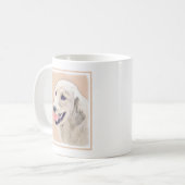 テニスボールのドッグアー絵画ト付きゴールデンレトリバー コーヒーマグカップ (正面左)