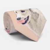 テニスボールのドッグアー絵画ト付きゴールデンレトリバー ネクタイ (ロール)