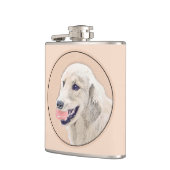 テニスボールのドッグアー絵画ト付きゴールデンレトリバー フラスク (左)