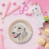 テニスボールのドッグアー絵画ト付きゴールデンレトリバー ペーパープレート (パーティー)