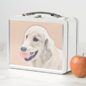 テニスボールのドッグアー絵画ト付きゴールデンレトリバー メタルランチボックス (インサイチュ)