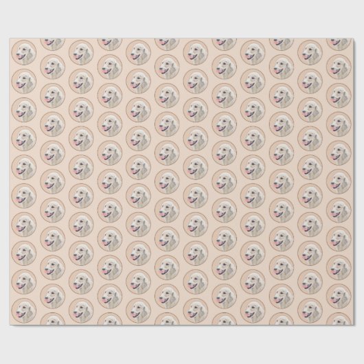 テニスボールのドッグアー絵画ト付きゴールデンレトリバー ラッピングペーパー (フラット)