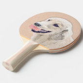 テニスボールのドッグアー絵画ト付きゴールデンレトリバー 卓球ラケット (正面アングル)