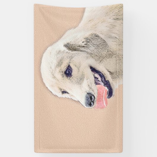 テニスボールのドッグアー絵画ト付きゴールデンレトリバー 横断幕 (縦)