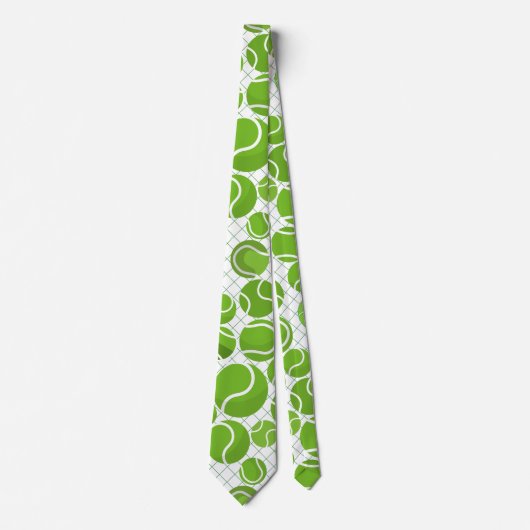 テニスボールのパターンをキャッチ ネクタイ (正面)