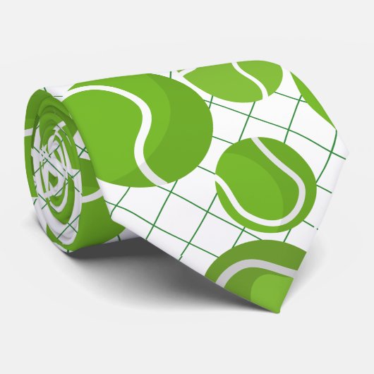 テニスボールのパターンをキャッチ ネクタイ (ロール)