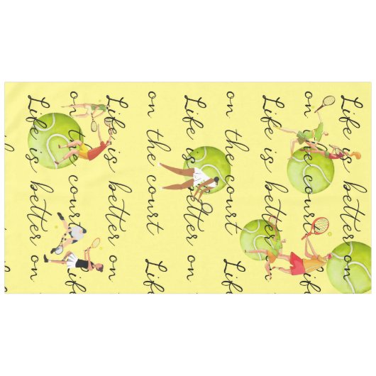 テニスボールのライフはコートの方が良い テーブルクロス (正面(横))