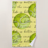 テニスボールのライフはコートの方が良い ビーチタオル (正面)