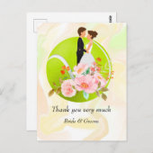 テニスボールの新郎新婦結婚は ポストカード (正面/裏面)