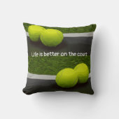テニスボールの方がテニスライフが良い クッション (正面)