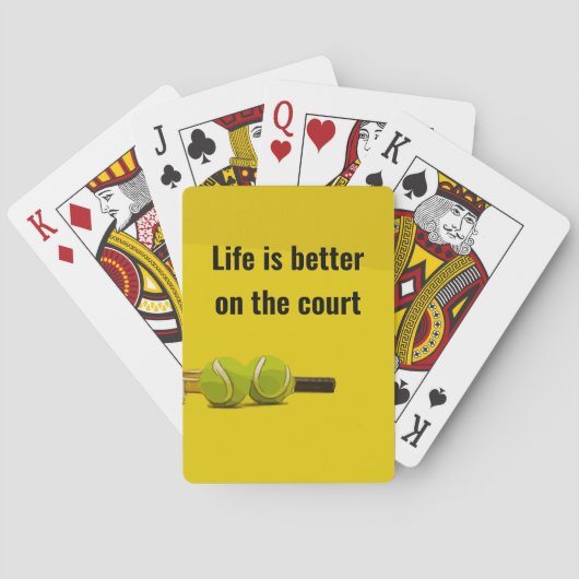 テニスボールはコートの方が良い トランプ (裏面)