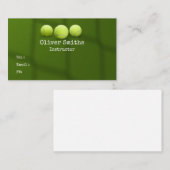 テニスボールをグリーンにインストラクターしたテニスコーチ 名刺 (正面/裏面)