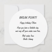 テニスボールをハッピーバースデーカード カード (裏面)