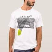 テニスボールを動かすテニス大会 Tシャツ (正面)