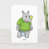 テニスボールを持つサイ カード (裏面)