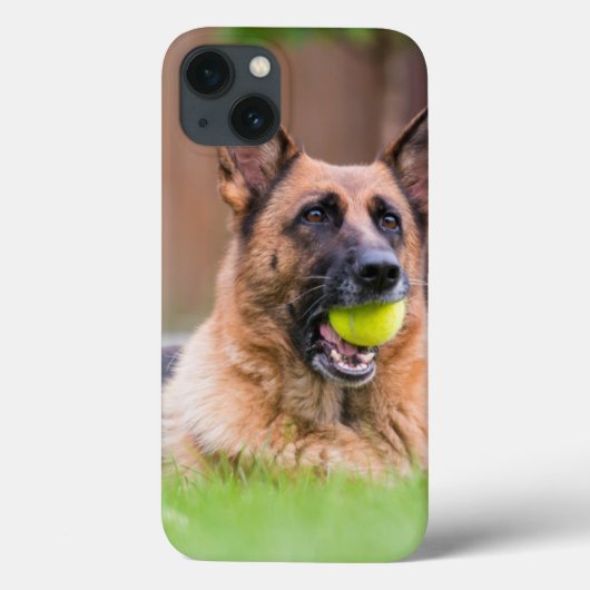 テニスボールを持つドイツ人の羊飼い Case-Mate iPhoneケース (裏面)