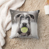 🐕テニスボールを持つ冬の大ダネ🎾子犬 クッション (ブランケット)