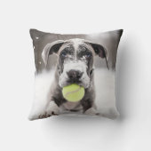 🐕テニスボールを持つ冬の大ダネ🎾子犬 クッション (裏面)