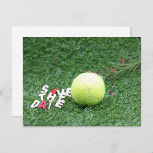 テニスボールを緑に塗って日付を保存 案内ポストカード (正面/裏面)