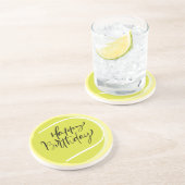 テニスボールを黄色いハッピーバースデー コースター (側面)