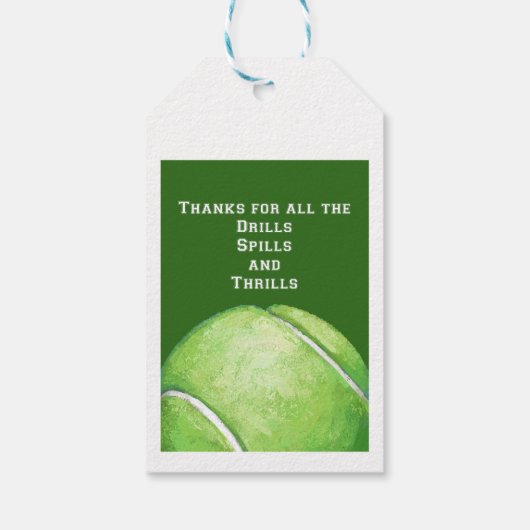 テニスボールアートサンキューコーチ ギフトタグ (裏面)