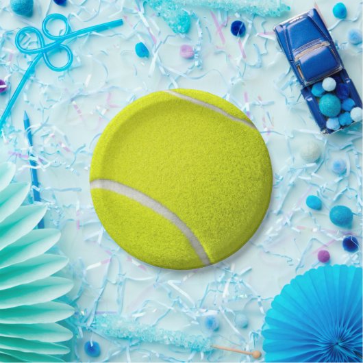 テニスボールイエロースポーツチーム ペーパープレート (パーティー)