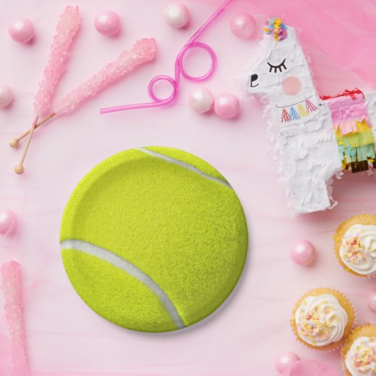 テニスボールイエロースポーツチーム ペーパープレート (パーティー)