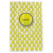 テニスボールイエローホワイトスポーツ抱き枕 ミディアムペーパーバッグ (正面)