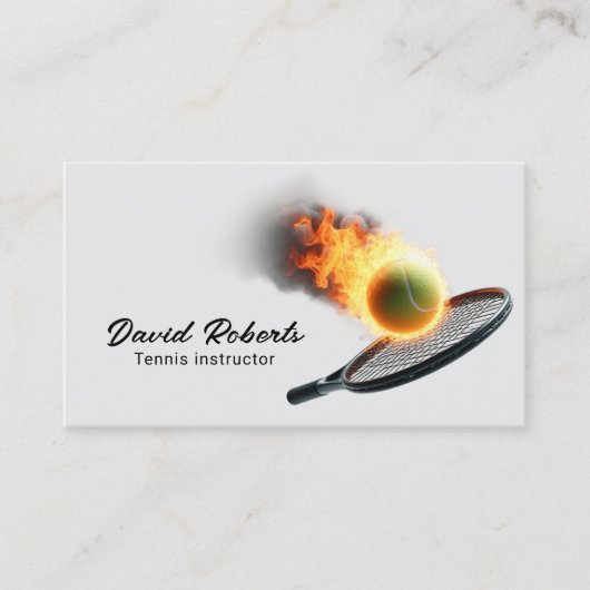 テニスボールインファイアプロフェッショナルテニスインストラクター 名刺 (正面)