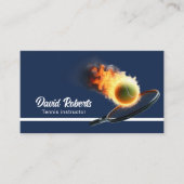 テニスボールインファイアプロフェッショナルテニスコート海軍 名刺 (正面)