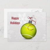 テニスボールオーナメントホリデーカード シーズンポストカード (正面/裏面)