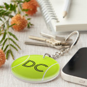 テニスボールカスタムイニシャルまたは文字キーチェーン キーホルダー (正面右)