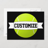 テニスボールカスタム文字&チームカラースポーツ ポストカード (正面/裏面)