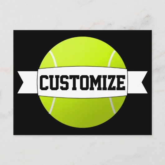 テニスボールカスタム文字&チームカラースポーツ ポストカード (正面)