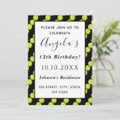 テニスボールカッコいいパターコーチパーティーブラック 招待状 (スタンド正面)